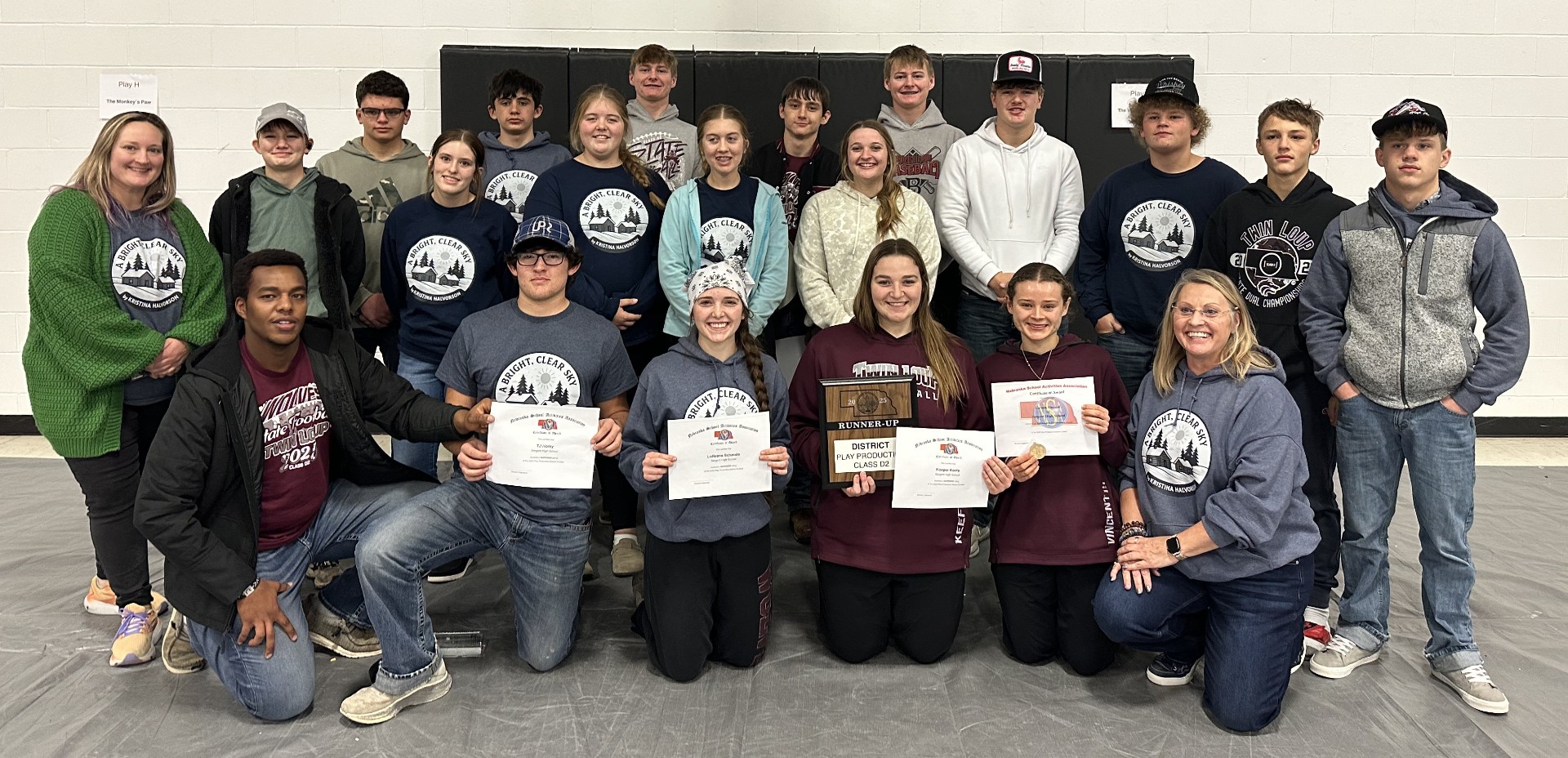 Gorup phot of one act members runner -ups